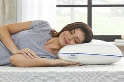 a sealychill gel memory foam pillow on a styled bed