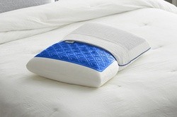 a sealychill gel memory foam pillow on a styled bed