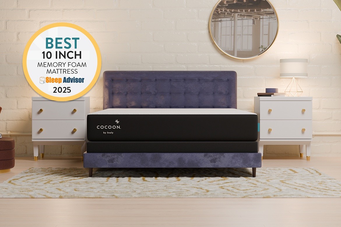 2025 Best 10 Inch Memory Foam Mattress by Sleep Advisor Affiliate Badge - Mobile 1170x780