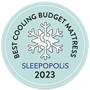 Sleepopolis Best Cooling Budget Mattress 2023 Affiliate Badge