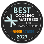 Sleep Advisor Best Cooling Mattress for Back Sleepers 2023 Affiliate Badge