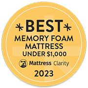 Mattress Clarity Best Memory Foam Mattress Under $1,000 2023 Affiliate Badge