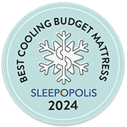 Sleepopolis Best Cooling Budget Mattress 2024 Affiliate Badge