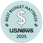 US News Best Budget Mattress 2025 Affiliate Badge