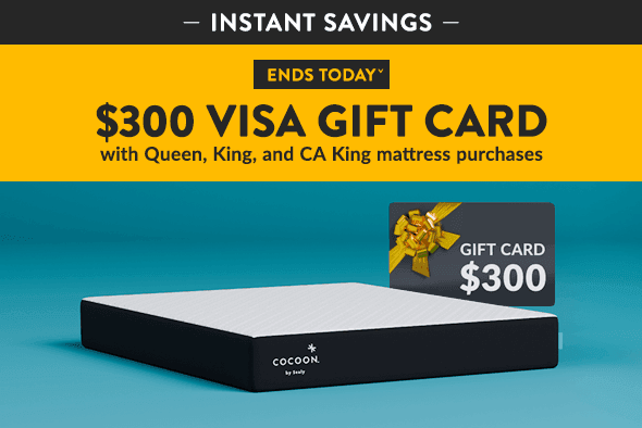 Ends Todayˇ - $300 Visa Gift Card with Queen, King, and CA King mattress purchases